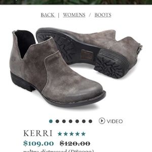 BORN SHOES gray Kerri distressed ankle boots 11M